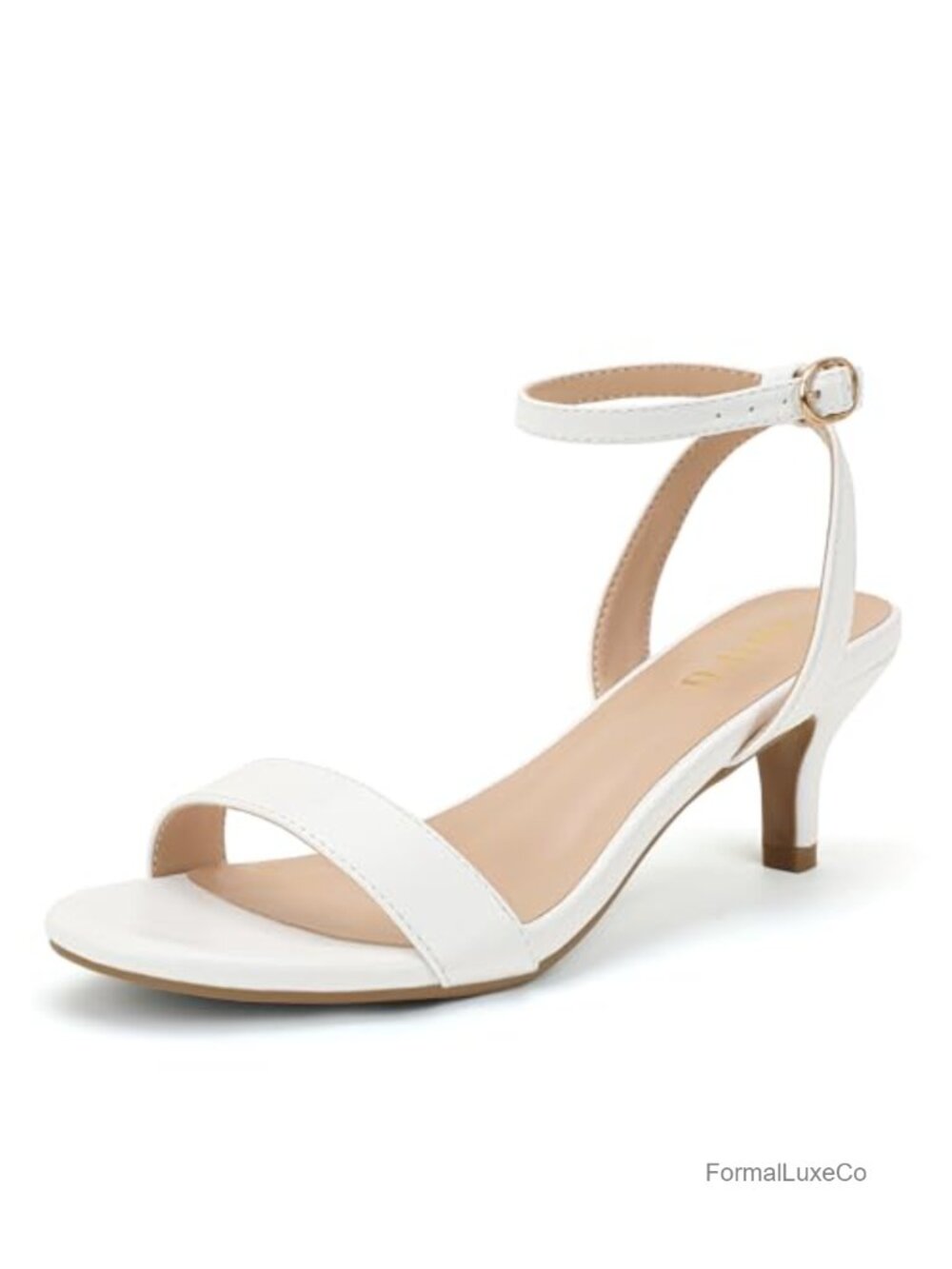 IDIFU Women's Kitten Heels Low Open Toe Ankle Strap Sandals 2.2 Inch Heel